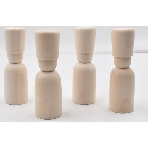 2PCS 26x85mm Home Natural Wood Peg Doll Wooden People Figures for Painting, Decorative Doll Bodies for DIY Arts and Crafts