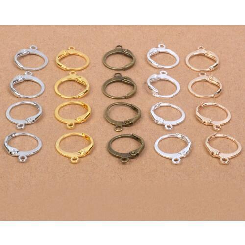 20pcs 15x12mm Silver/Rhodium/Gold/Bronze/KC-Gold Colors Bass Lever Back Clips Ear Hooks Earrings Findings DIY Jewelry Findings
