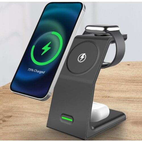 Compatible with Watch Phone 3 in 1 15W Wireless Charging Data Cable Bracket Lightweight Portable Station Charger Stand