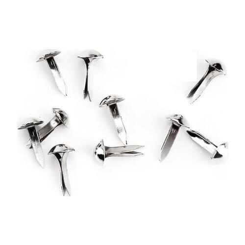 300 PCs Iron Based Alloy Brads Scrapbooking Embellishment DIY Craft Jewelry Making Findings Round Grayish White 10mm x 5mm