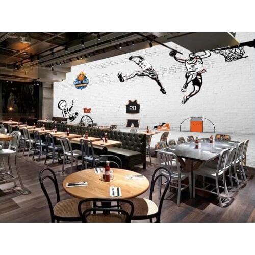3d wall murals wallpaper for living room Retro cement wall basketball sports background home decor photo wallpaper for walls 3 d