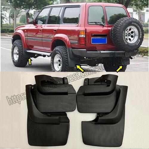 For Toyota Land Cruiser LC80 1991-1997 4pcs Front+Rear Mud Flaps Splash Guard