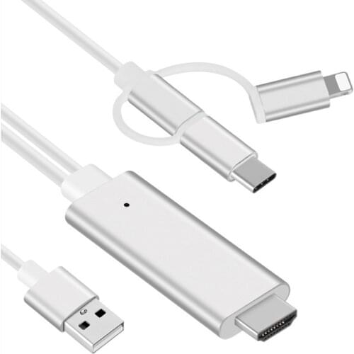 Android Type-c Apple three-in-one plug-and-play connection with TV projection HD mobile phone to HDMI same screen cable