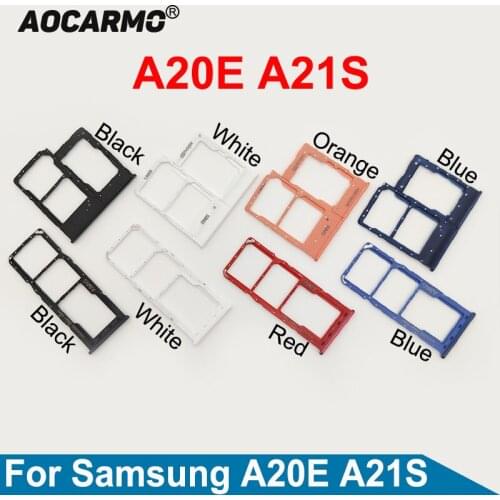 Aocarmo Dual SIM Card Tray + Sim Card Slot Holder For Samsung GALAXY A20E A202 A202F A202DS A21S A217F