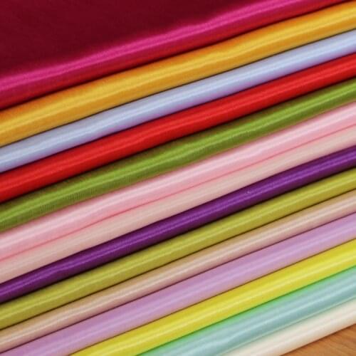 100*150cm 19colors Satin fabric for dress Wedding Background Cloth Polyester Silks fabric Gift Box Lining diy Handmade Sewing