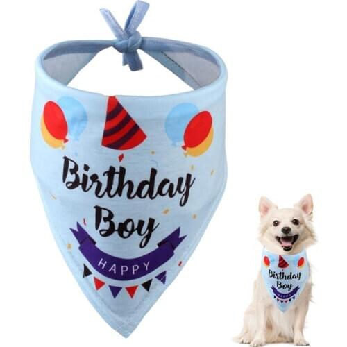 1PCS Pet Bandana Fashion Letter Printed Dog Bandana Bib Pet Bib Pet Ties Collar for Dog Cats Accessories Birthday Party Dress