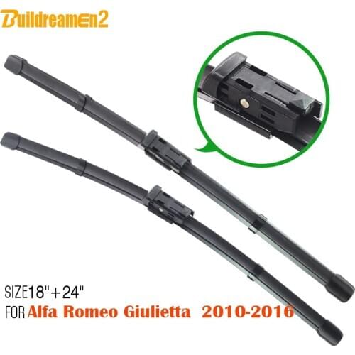 Buildreamen2 Soft Rubber Car Windshield Windscreen Wiper Blades All Weather Suitable 2Pcs For Alfa Romeo Giulietta 2010-2016