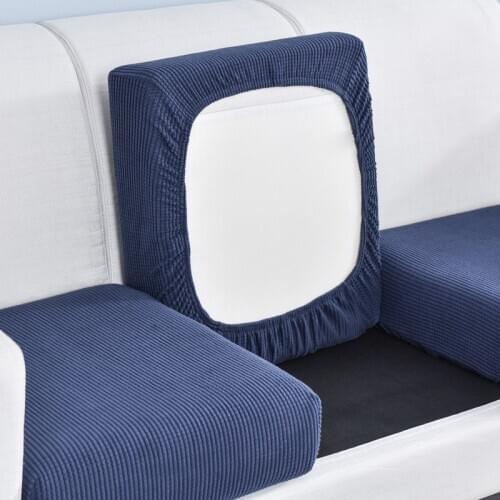 Jacquard Sofa Seat Cushion Cover Chair Cover Pets Furniture Protector Elastic Polar Fleece Spandex Washable Removable Slipcover