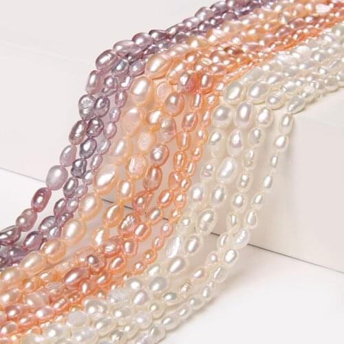4-9 mm Straight Hole Natural Pink Freshwater Pearls Beads Smooth Shiny Baroque Pearls For DIY Making Jewelry Accessory Earrings