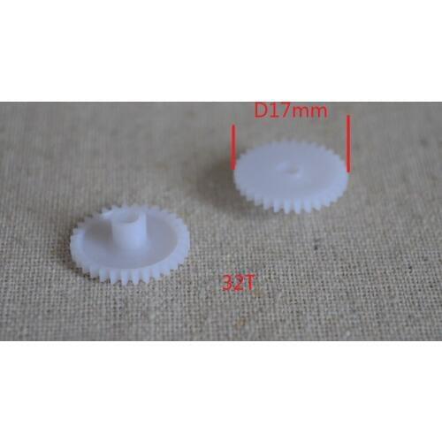 DIY Toy Wholesale 100pcs/lot 32T Plastic gear Module 0.5 Aperture 2.8mm Plastic components Gears