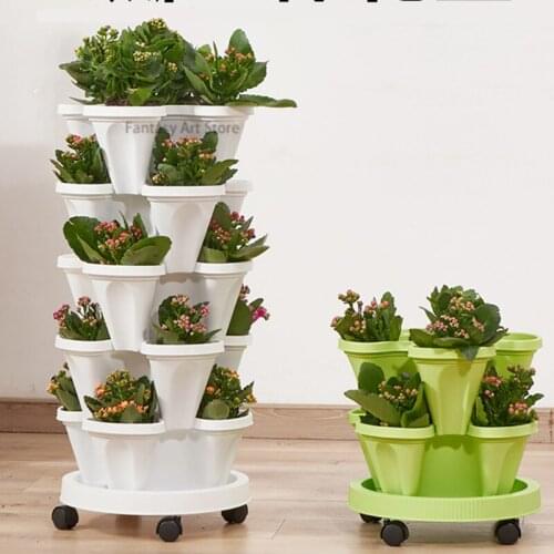 Automatic Watering Flower Pots Can Be Stacked Upright Flower Pots Wall-mounted Garden Balconies to Grow Gardening Supplies