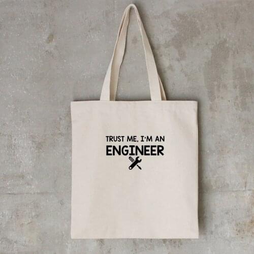 Tool Gear Print Letter Canvas Bag Kawaii Fashion Shopping Travel Large Reusable Tote Bags Men Women Industrial Atmosphere Funny