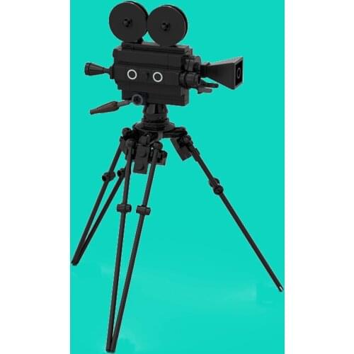 Spot MOC-21947 Old-Fashioned Movie Camera Blocks Laptop Briefcase Phone Camera Chair Bricks Blocks Collection Diy Toys