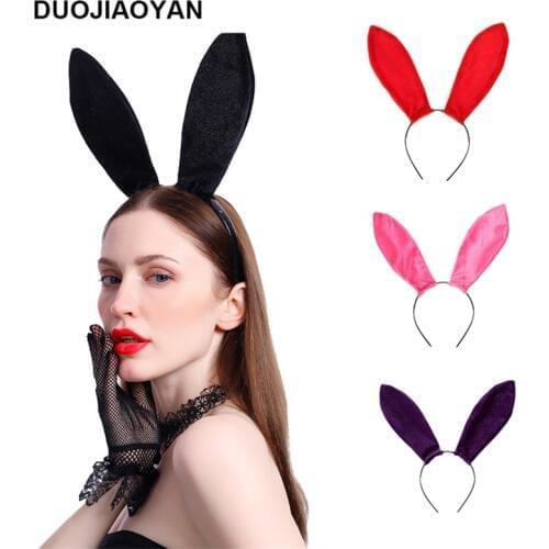 DUOJIAOYAN Costume Halloween Easter Headpiece Party Sexy Bunny Girls Headwear Rabbit Ears Headband Nylon Fabric