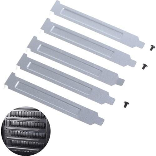 Hot Sale 5Pcs/Lot 12cm Silver PCI Slot Cover PC Computer Case Dust Filter Blanking Plate Wholesale