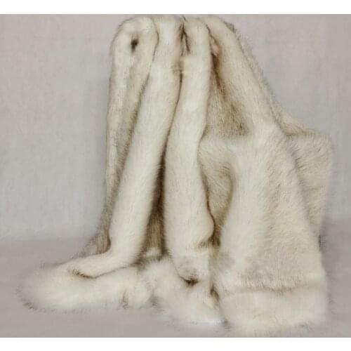 Hot-selling Mitation Fox Thick Blanket Faux Fur Throw For Couch Sofa Bed Carpet Luxury Home Decoration Throw Blanket Dropping