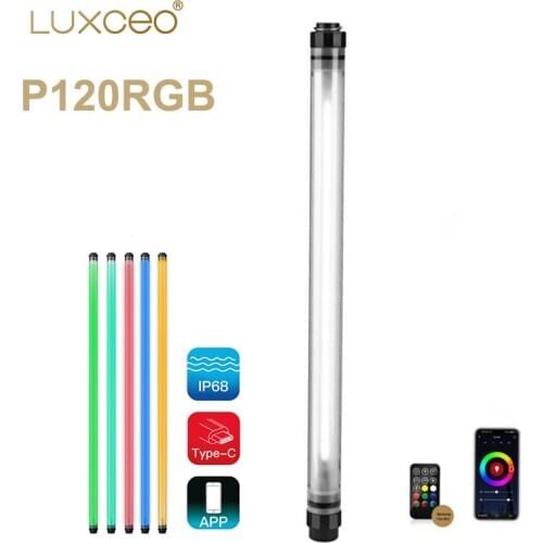 LUXCEO P120 RGB LED Video Light Built-in Battery Photography Video Lighting Remote Control Waterproof RGB Tube Light Stick 120cm