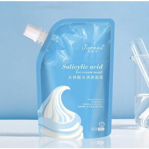 300ml Salicylic Acid Ice Cream Mask Sodium Hyaluronate Moisturizing Cleansing Mask Whitening Shrink Pores Skin Care