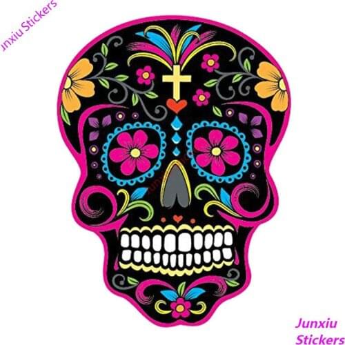 Fashion Rottweiler Car Sticker MEXICAN SUGAR SKULL Window Bumper Laptop Trunk Decal Reflective Decoration Accessories KK13*10cm