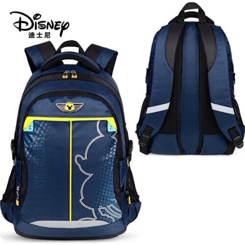 Disney Mickey Mouse Fashion Backpack Large Capacity Concise Boy Shoulder Bag Woman Handbag Lady Waterproof Clutch