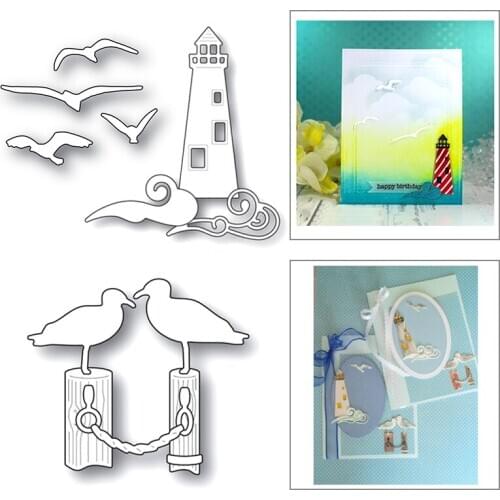 2020 New Building Animal Metal Cutting Dies For DIY Cut Paper Craft Making Lighthouse Seagull Bird Card Scrapbooking NO Stamps