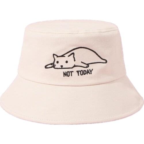 LDSLYJR 2021 new style fashion joker Lovely cat Bucket Hat Fisherman Hat outdoor travel hat Sun Cap Hats for Men and Women 72