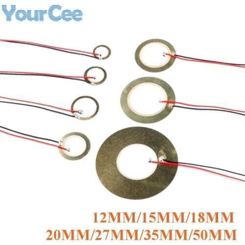 10pcs Piezoelectric Piezo Ceramic Wafer Plate Sounder Sensor Dia 12MM/15MM/18MM/20MM/27MM/35MM/50MM For Buzzer Loudspeaker
