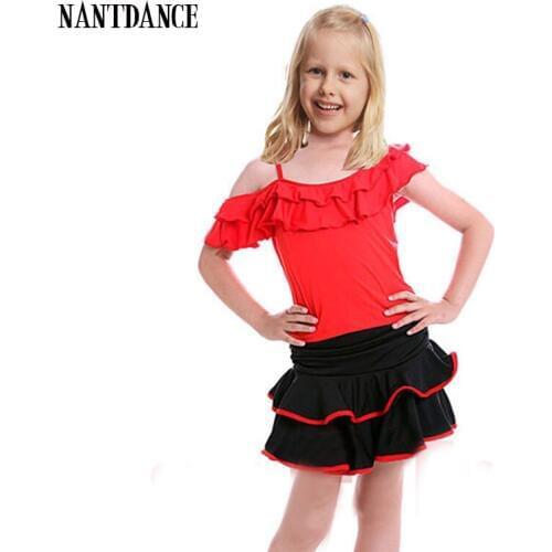 Girl Latin Girls Sequined Ballroom Latin Dancing Dress Children Performance Modern Stage Wear Party Salsa Dance Wear Costumes