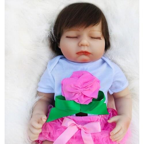 20" lifelike bebe reborn soft silicone doll 50cm sleeping newborn babies real doll children gift toys bonecas