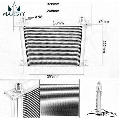 For Increase Power Universal 30 Row Alloy 8-AN Transmission Oil/Fuel Cooler AN8 Cooling System