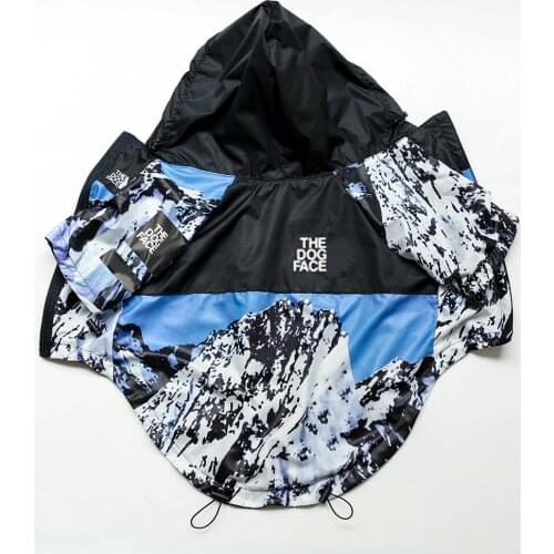 Large Dog Windbreaker Fashion Print Pet Dog Raincoat Waterproof Husky French Bulldog Pug Clothes Puppy Rain Jacket PDC0112