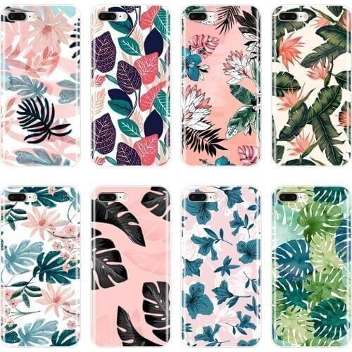 Leaves Flower Back Cover For iPhone 6 S 6S 7 8 X XR XS Max Soft Silicone Phone Case For Apple iPhone 8 7 6S 6 S Plus Coque