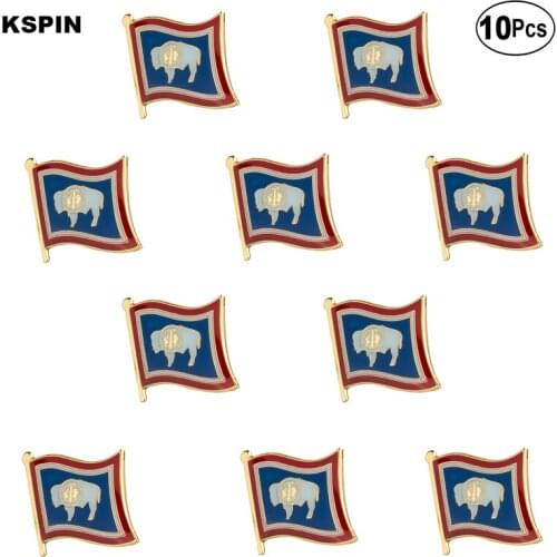 U.S.A Wyoming Lapel Pin Flag badge Brooch Pins Badges 10Pcs a Lot