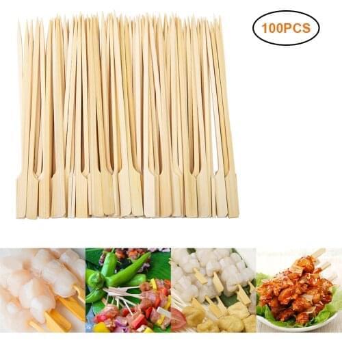 100PCS Disposable Bamboo Sticks Barbecue Tools Natural BBQ Bamboo Skewers Camping Party For Shish Kabob Catering Grill Fruit