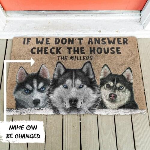 3D Check The Husky House Custom Name Doormat Doormat Indoor Doormat Non Slip Door Floor Mats Decor Porch Doormat