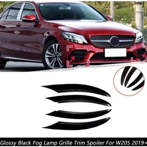 4Pcs Car Front Bumper Spoiler Fog Lamp Grille Trim Cover for Mercedes-Benz C-Class C200 C260 W205 2019