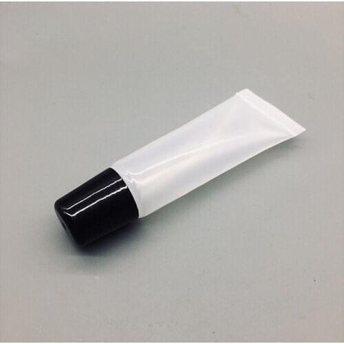 50PCS 10ml Forsted Clear Plastic Soft Tubes with black cap Empty Cosmetic Cream Emulsion Lotion Packaging Containers