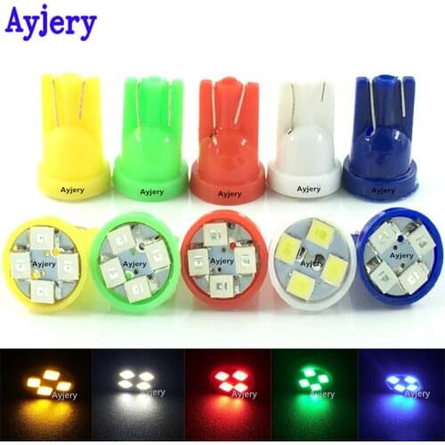 AYJERY 4000pcs Wholelsaes Car LED Light Lamp Bulb 194 W5w 4smd T10 4 LED SMD 3528 1210 White Blue Red License Plate Reading Bulb