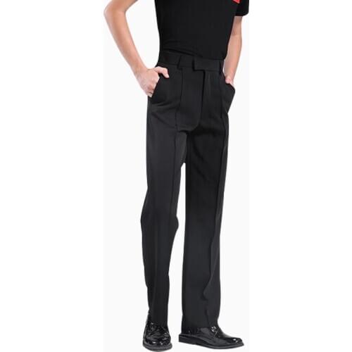 Dance Pants New Men Side Pockets Women Latin Trousers Straight Practice Morden Ballroom Cha Cha Samba Practice Training Pants