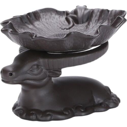Purple Sand Tea Funnel Creative Tea Strainer Kung Fu Tea Utensils Ceramic Filter Bucket Tea Tray Pouring Tea Cow Tea Ornaments