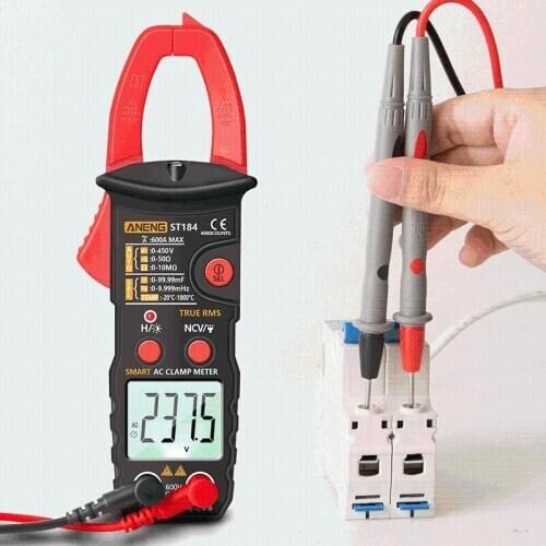 ST184 6000 Counts Digital Professional Multimeter Clamp Meter True RMS AC/DC Voltage Tester AC Current Hz Capacitance Ohm