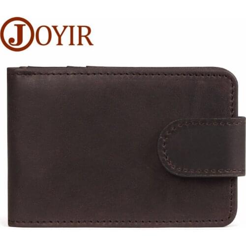 JOYIR Genuine Leather ID/Credit Card Holder Hasp High Quality Men Middle Capacity Credit Card Holder For Male Man Bag Rfid