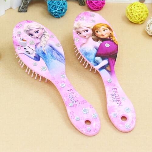 Disney FrozenChildren Comb Elsa Action Figure Airbag Massage Comb Girl Birthday Gift Air Cushion Hair Comb Kid Model Doll Toys