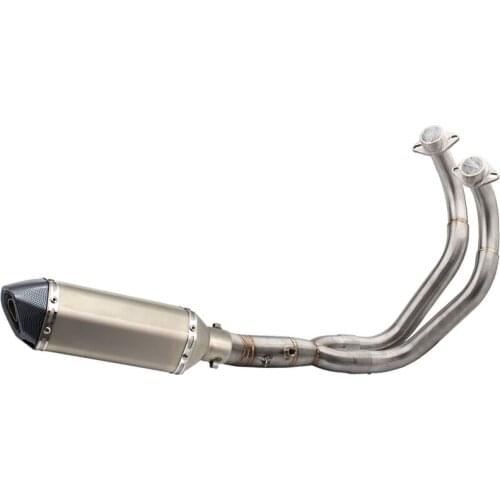 For Yamaha MT07 MT-07 FZ07 FZ-07 Tracer XSR700 Exhaust Full System Slip On with Muffler Pipe Motorcycle Mid Tube Front Headers