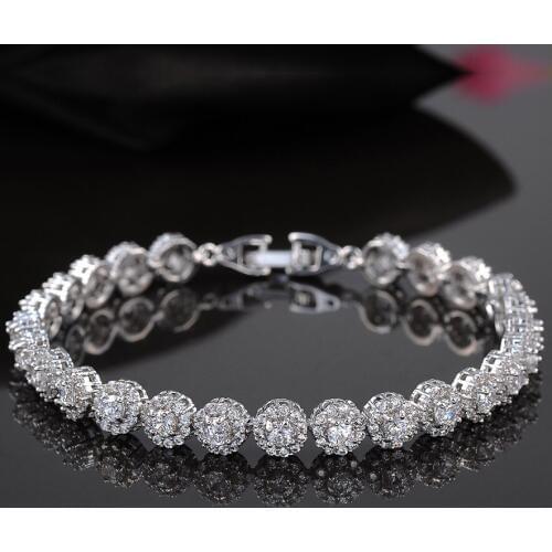 European and American Fashion Jewelry Explosion Models Round AAA Zircon Bracelet Female Factory Price B013