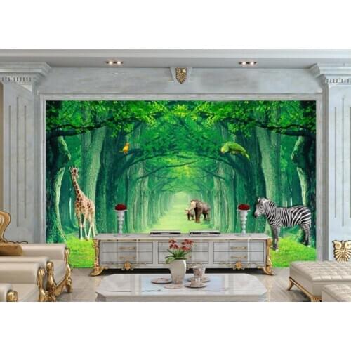 Custom Any Size Murals Wallpaper 3D Forest landscape animal mural Living Room TV Sofa Bedroom Backdrop Wall