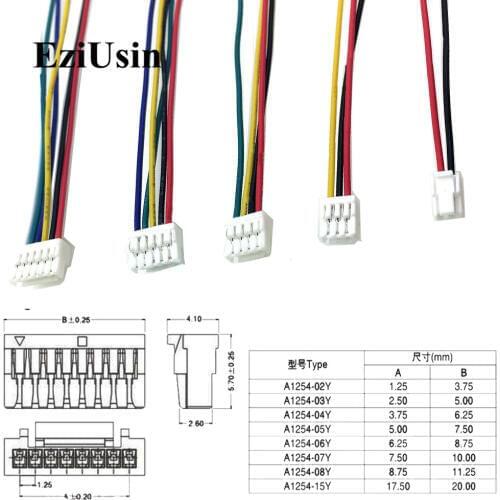 GH1.25mm Female Connector Terminal Cable 15cm 1.25 Connector 2p 3p 4p 5p 6p Single Head GH 1.25 witch lock ghs-2p3p4p5p6P