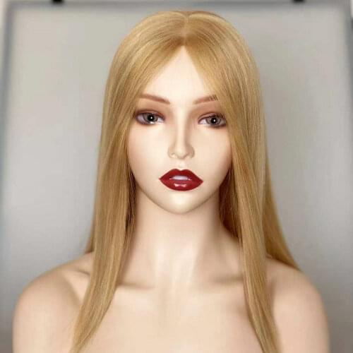 Hstonir Blond Jewish Wig Silky European Remy Hair Silk Top Straight In Stock For Fast Delivery G039