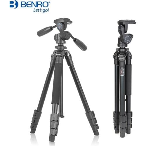 Benro A650FHD3 Tripod Kit Aluminium Camera Stand HD3 Three Way Head For Canon Nikon Micro SLR Camera Max Loading 8KG
