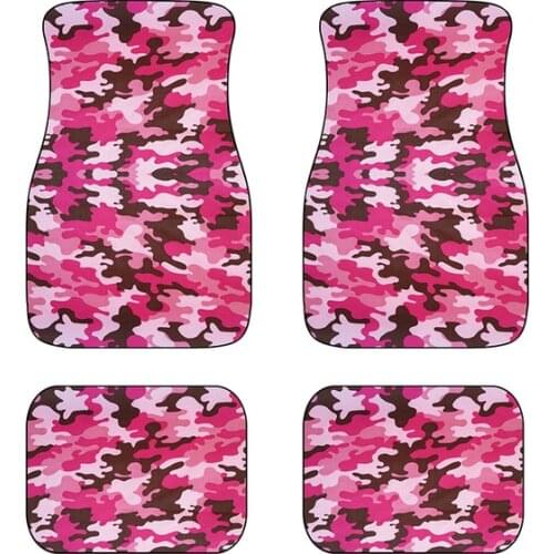 Aimaao 4 Pack Pink Camouflage Print Car Carpet Floor Mat for Women Men,Heavy Duty and All Weather For Passat B8 B5 G30 E46